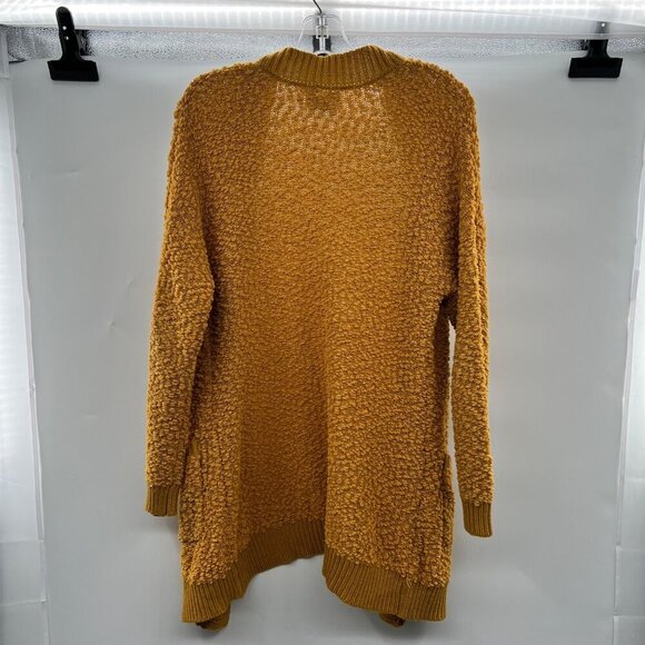 Bobbie Brooks Women's Open Front Popcorn Knit Cardigan Mustard Size Small - Picture 7 of 8